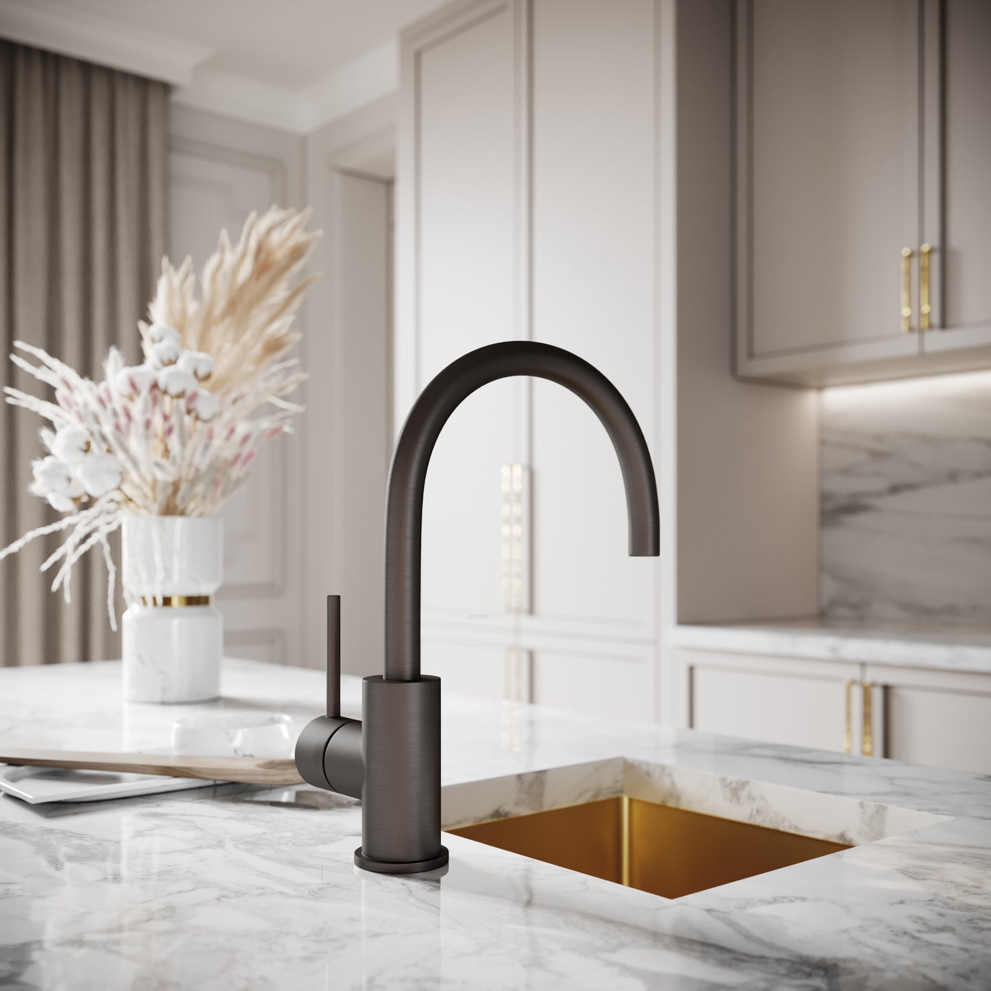 Giro Single Lever Kitchen Mixer Tap Deep Bronze