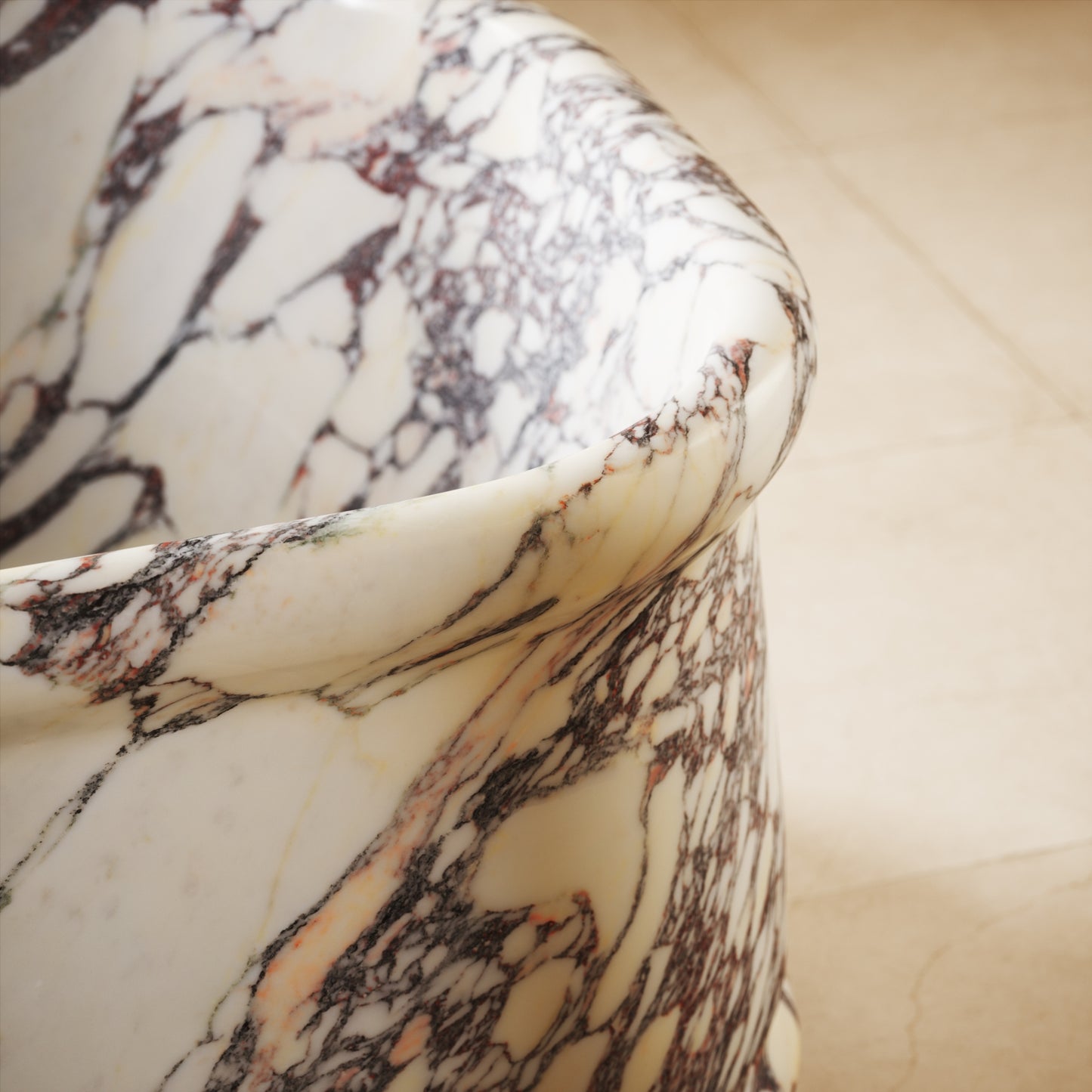 Grandeur Calacatta Viola Marble Freestanding Bath 1500mm