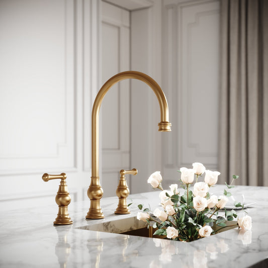 Grantley 3-hole Traditional Kitchen Tap Brushed Gold