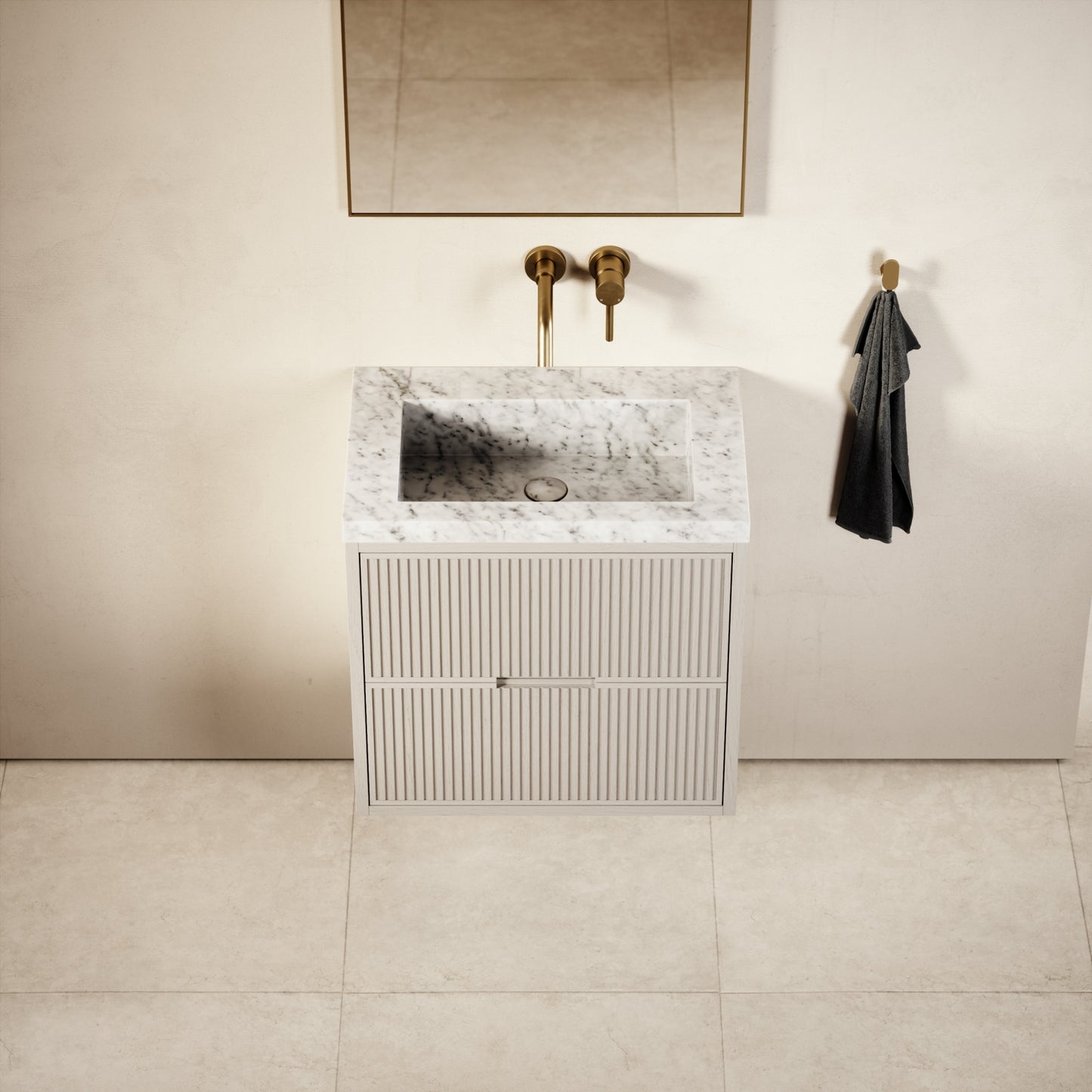 Harrington Velvet Beige Vanity Unit 600-1200mm