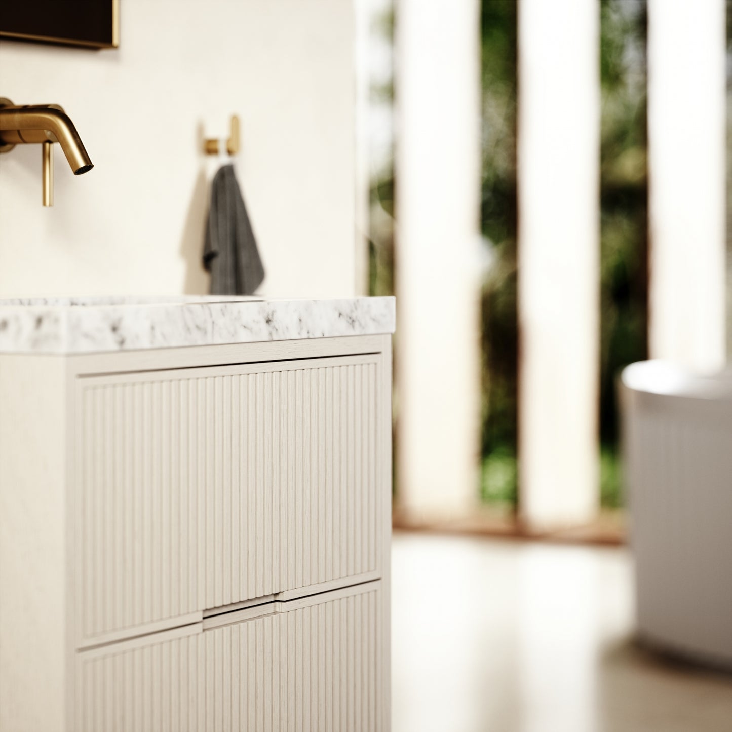 Harrington Velvet Beige Vanity Unit 600-1200mm