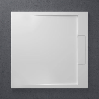 Infinity Stone Shower Tray & Waste Matte White (ALL SIZES)