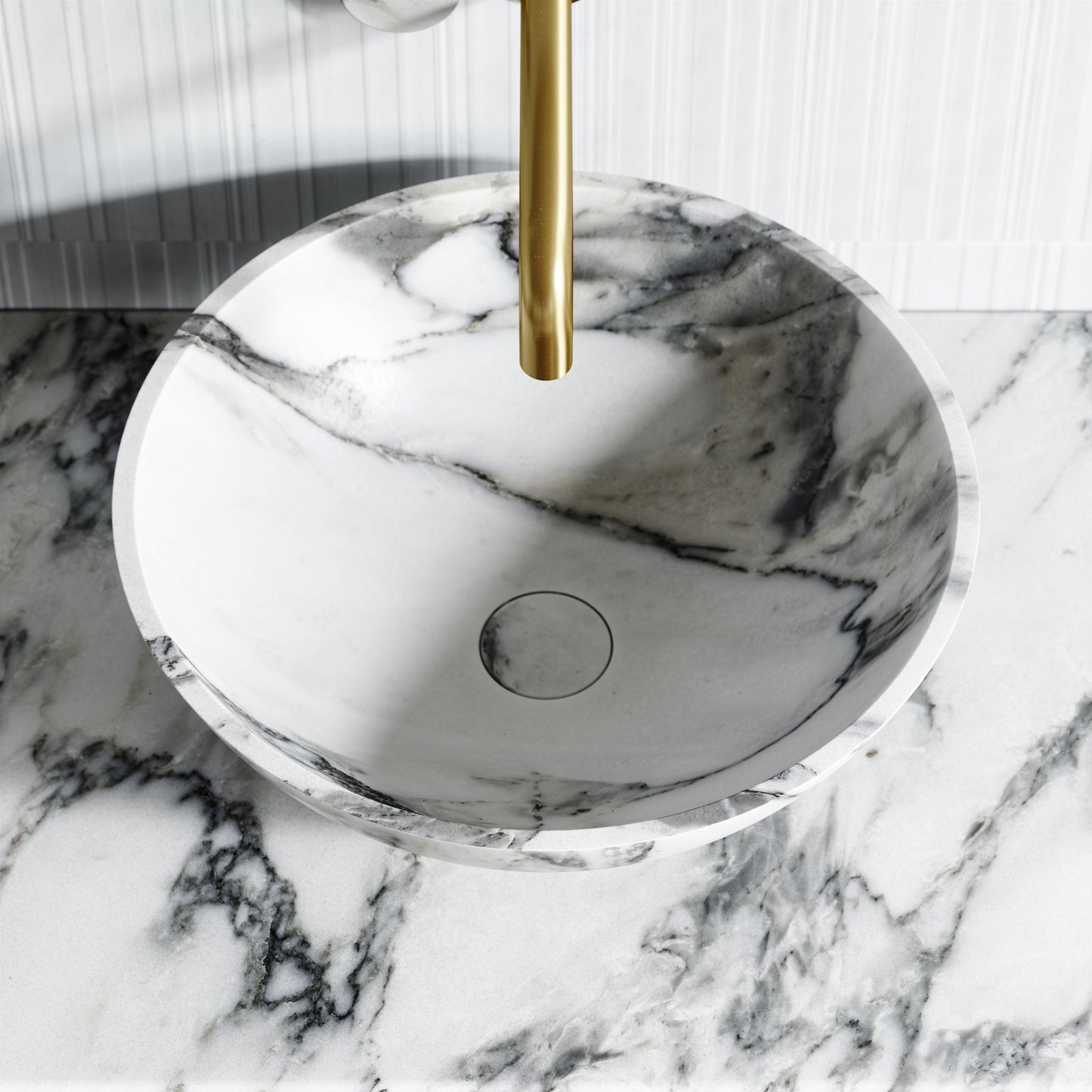 Italia Arabescato Marble Countertop Basin 400mm