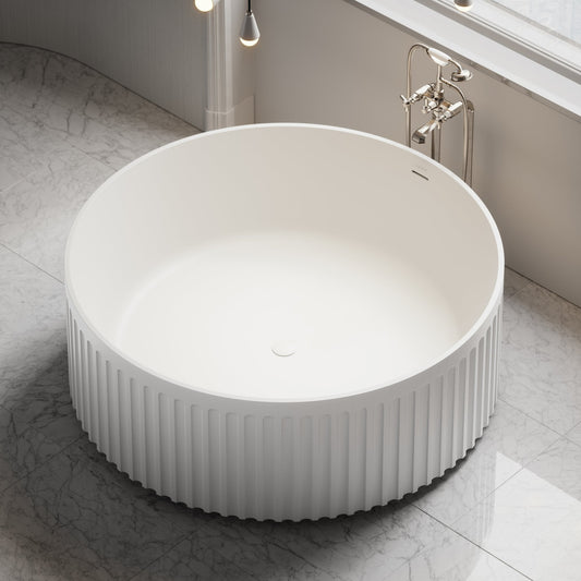 Jadore III Freestanding Fluted Stone Bath 1500mm