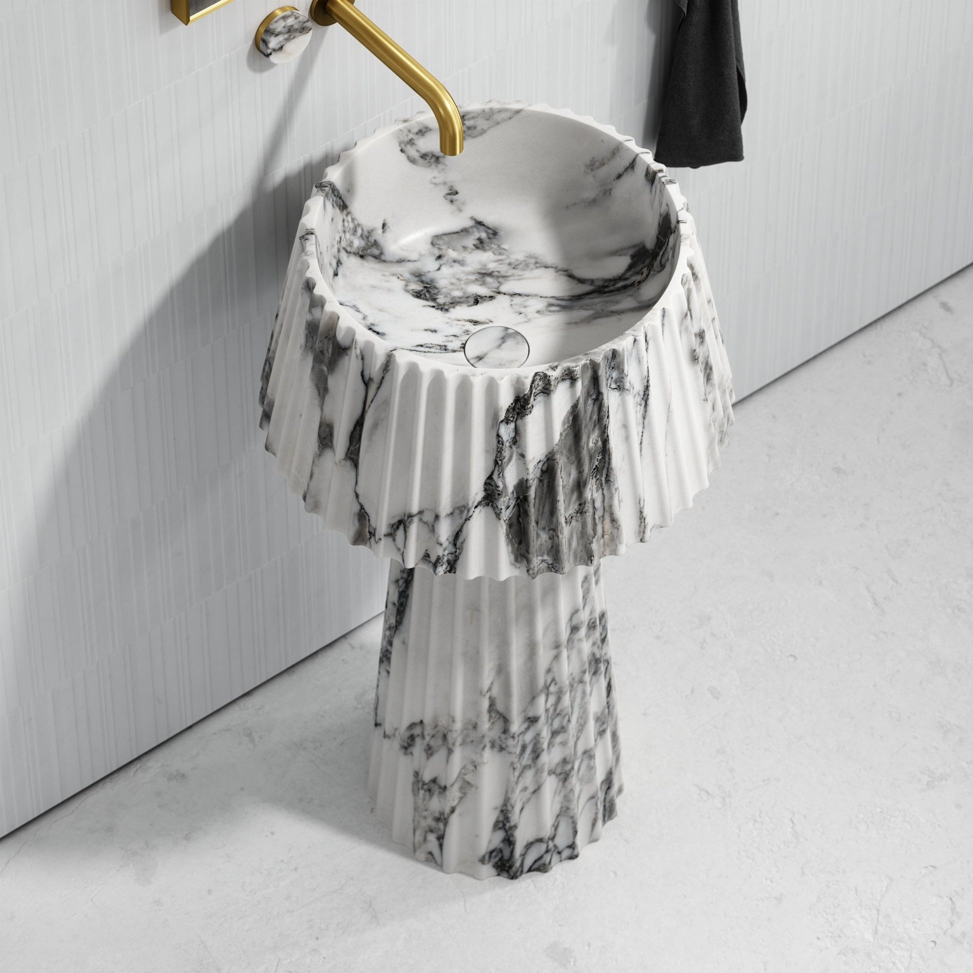 Lamp Arabescato Marble Pedestal Basin 500mm