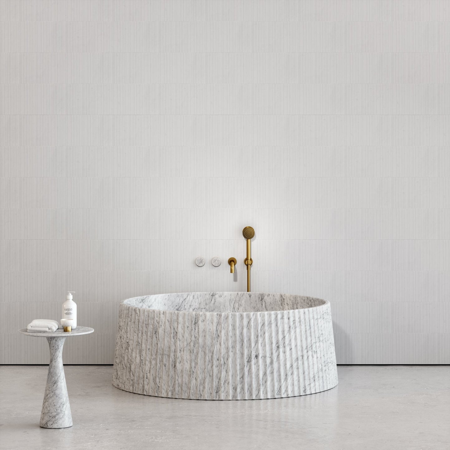 Lamp Carrara Marble Freestanding Bath 1350mm