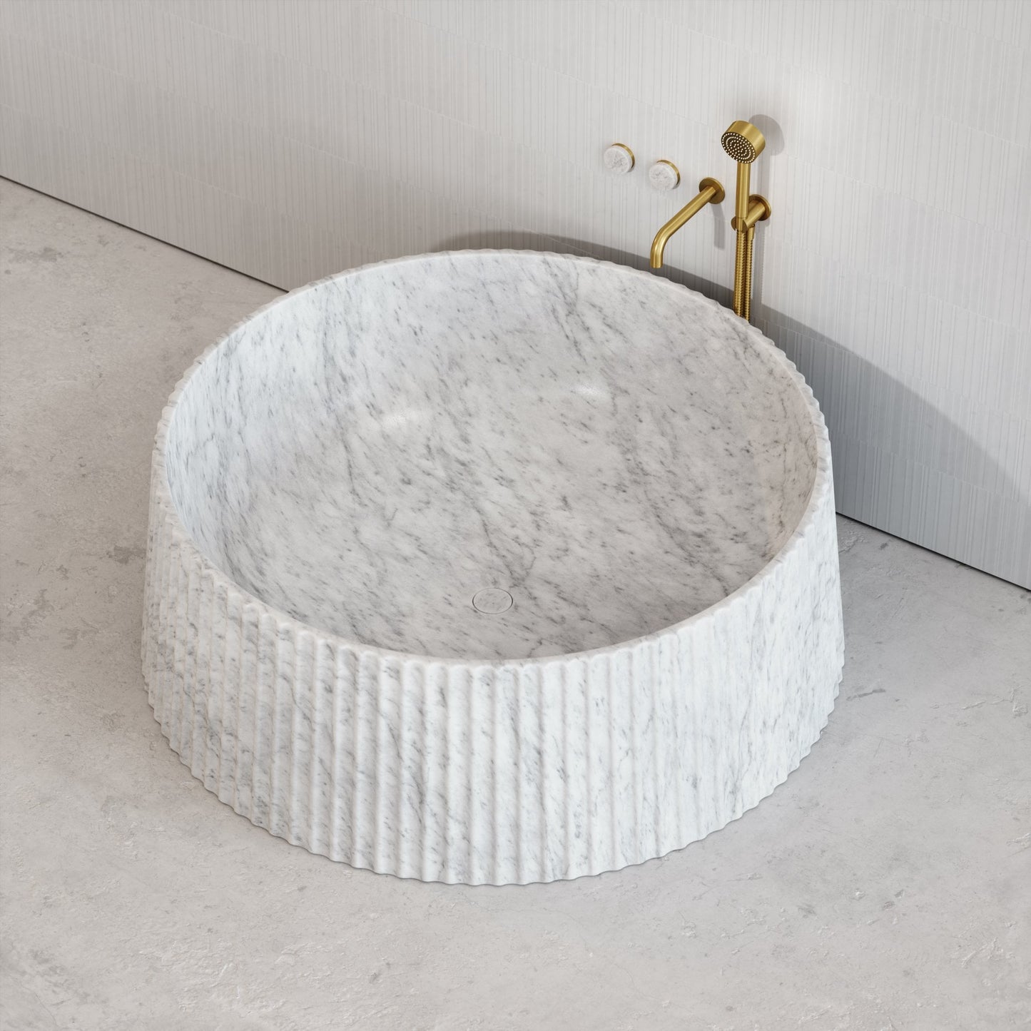 Lamp Carrara Marble Freestanding Bath 1350mm