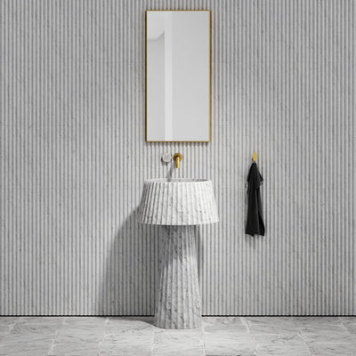 Lamp Carrara Marble Pedestal Basin 500mm