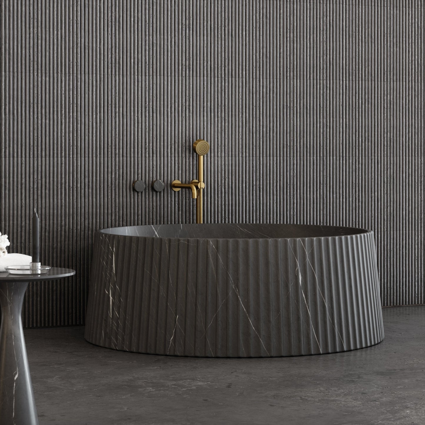 Lamp Pietra Grey Marble Freestanding Bath 1350mm