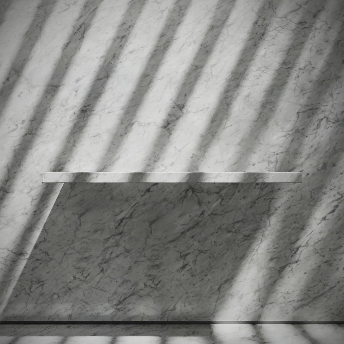 Levitare Carrara Marble Ultra Thin Wall Mounted Basin 1200mm (Centre Waste)