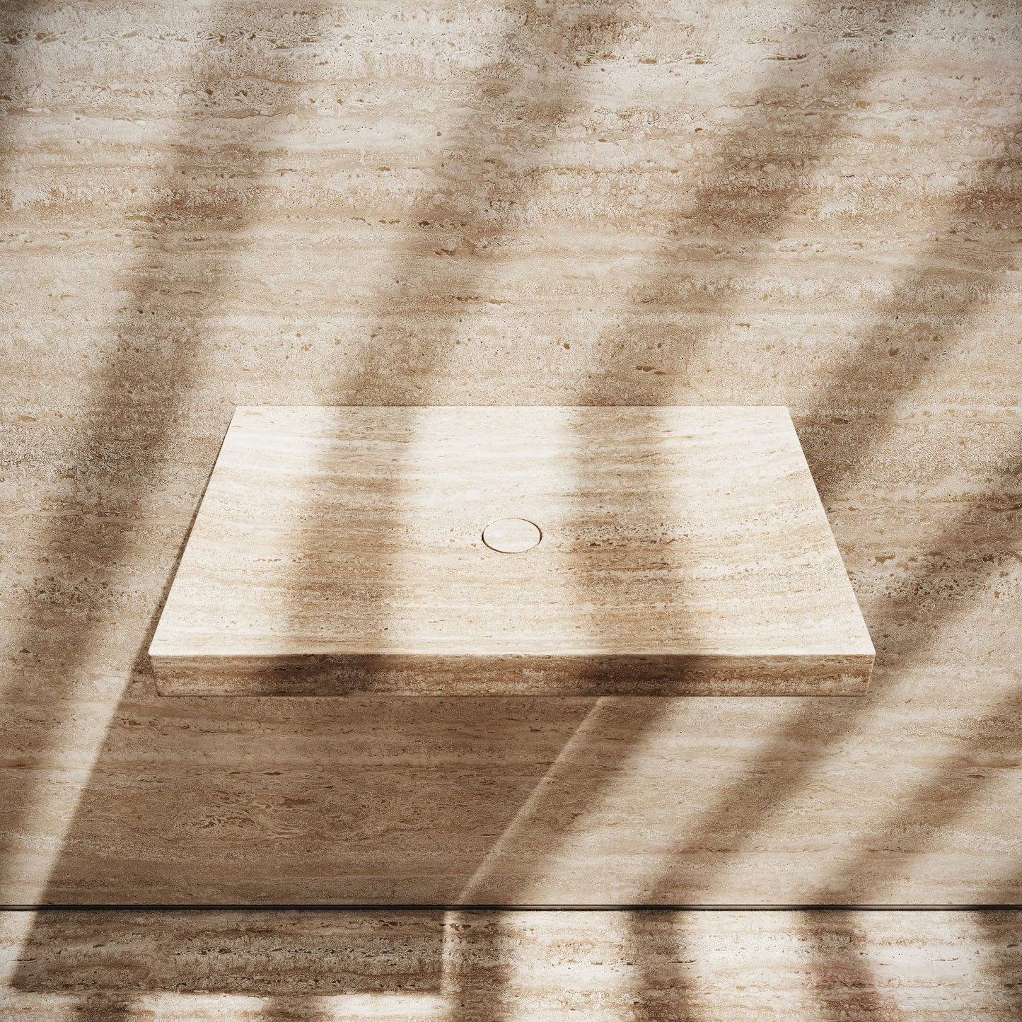 Levitare Travertine Marble Ultra Thin Wall Hung Basin 600mm