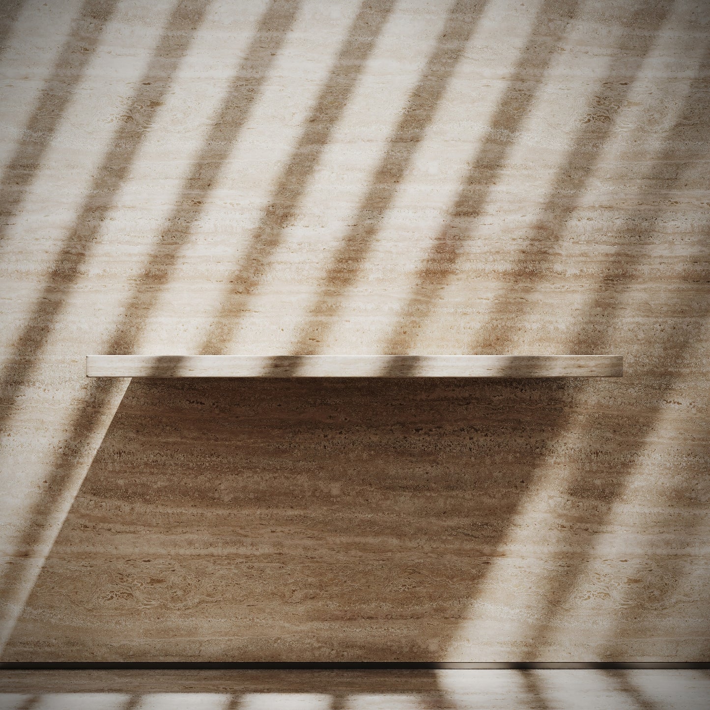 Levitare Travertine Marble Ultra Thin Wall Mounted Basin 1200mm (Centre Waste)