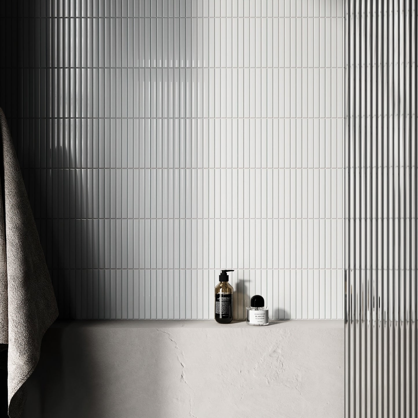Linear Mosaic Snow Pearl White Glazed Porcelain Wall Tile