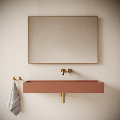Lineare Terracotta Concrete Wall Hung Basin 1200mm