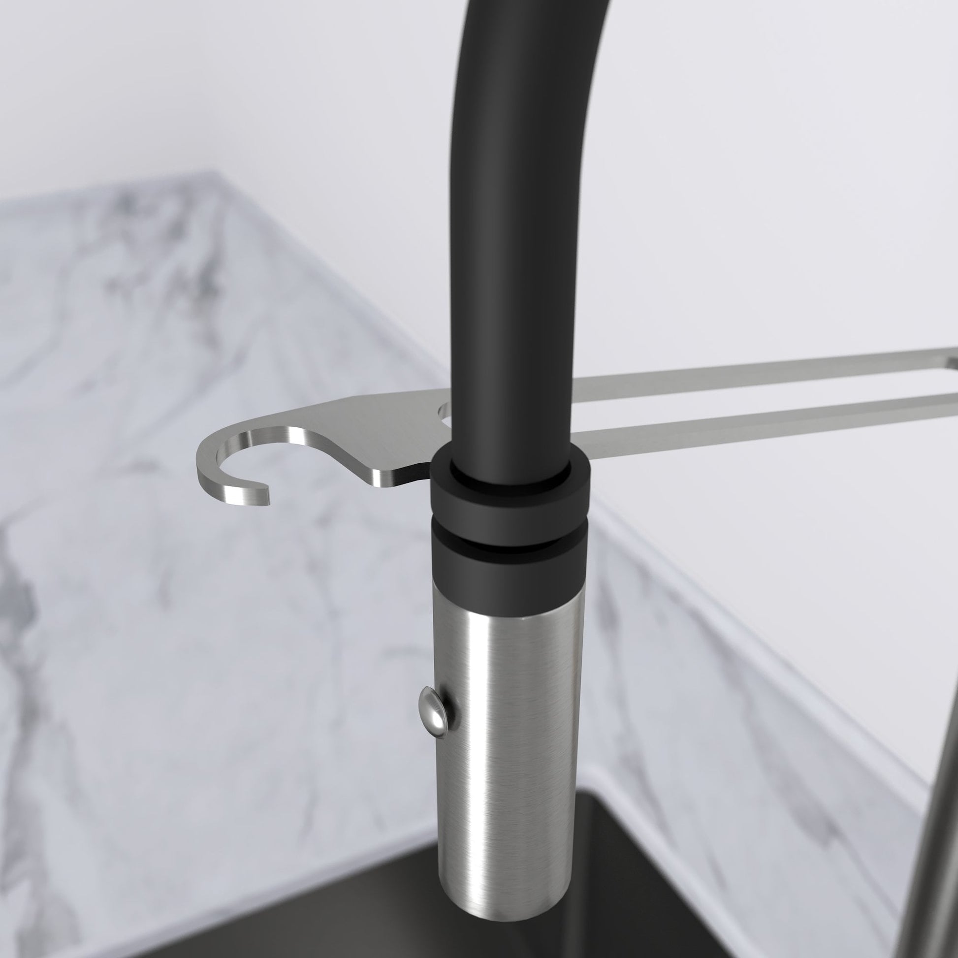 Livello Brushed Stainless Pull Out Kitchen Mixer Tap