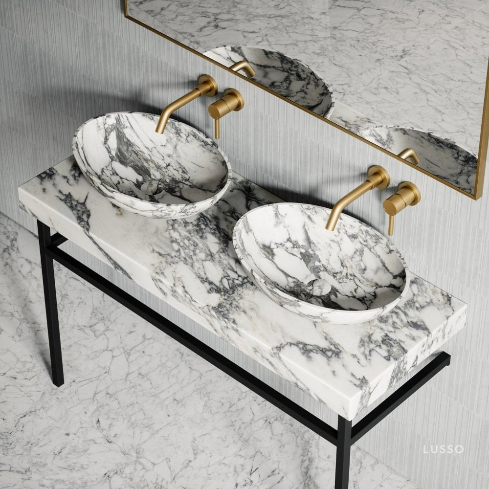 Lomazzo Arabescato Marble Countertop Vanity Unit 1200mm