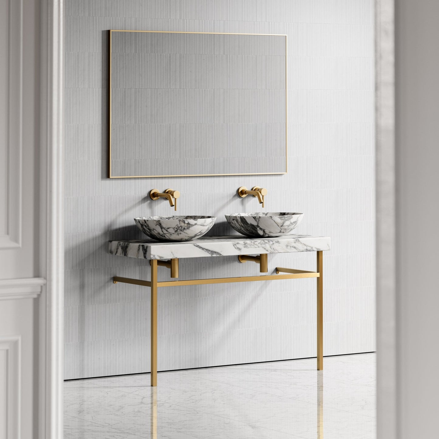 Lomazzo Arabescato Marble Countertop Vanity Unit 1200mm