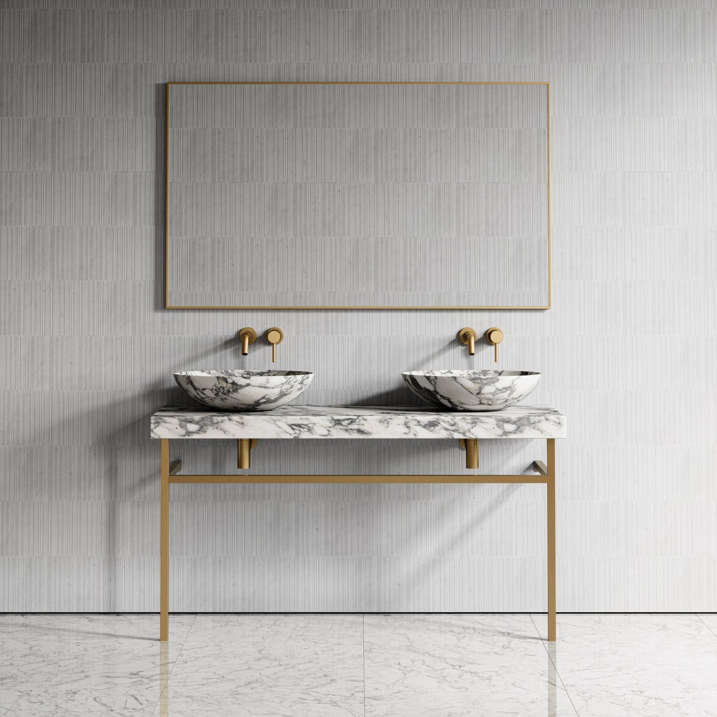 Lomazzo Arabescato Marble Countertop Vanity Unit 1400mm