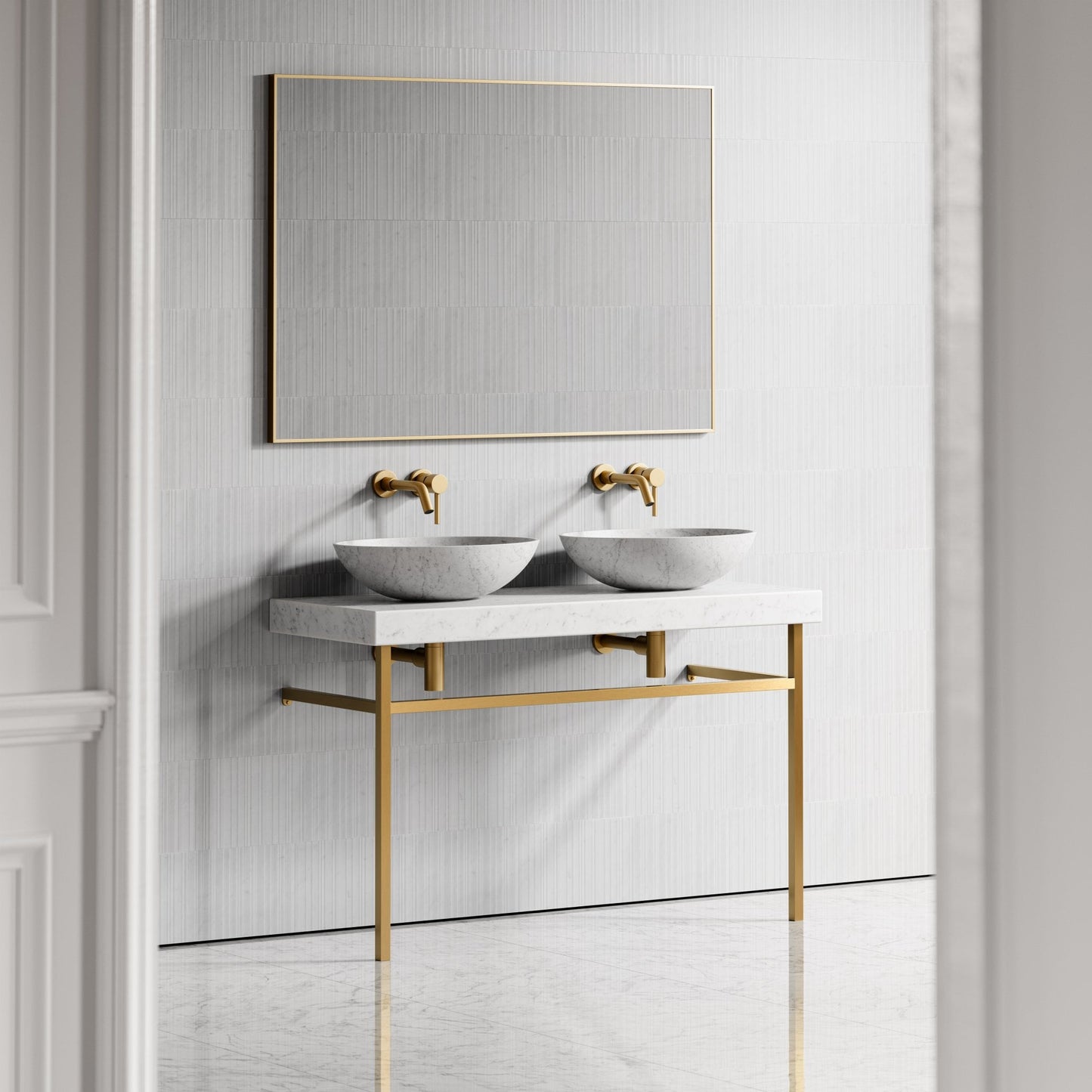 Lomazzo Carrara Marble Countertop Vanity Unit 1200mm