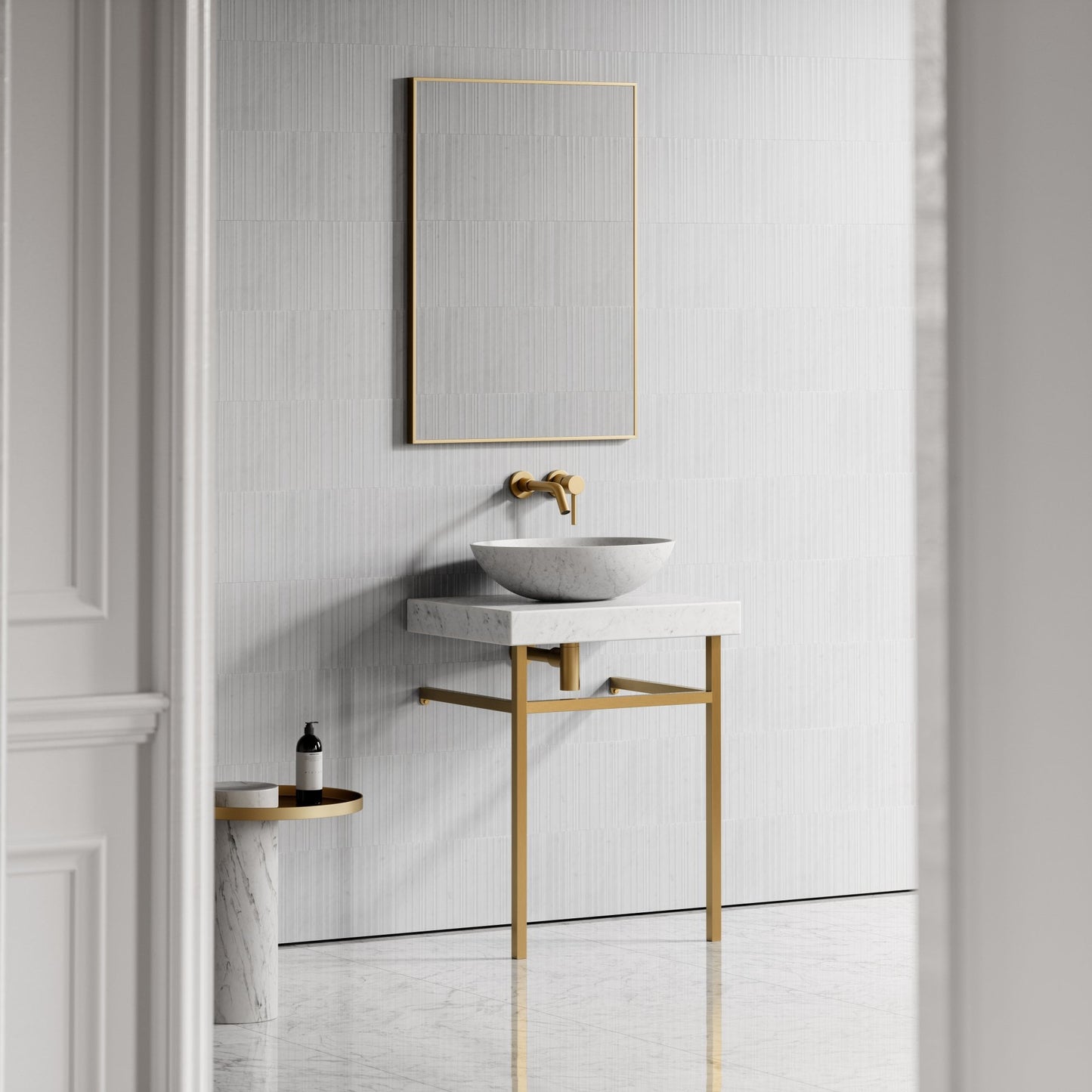 Lomazzo Carrara Marble Countertop Vanity Unit 600mm