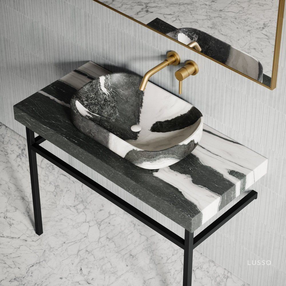 Lomazzo Panda Marble Countertop Vanity Unit 1000mm