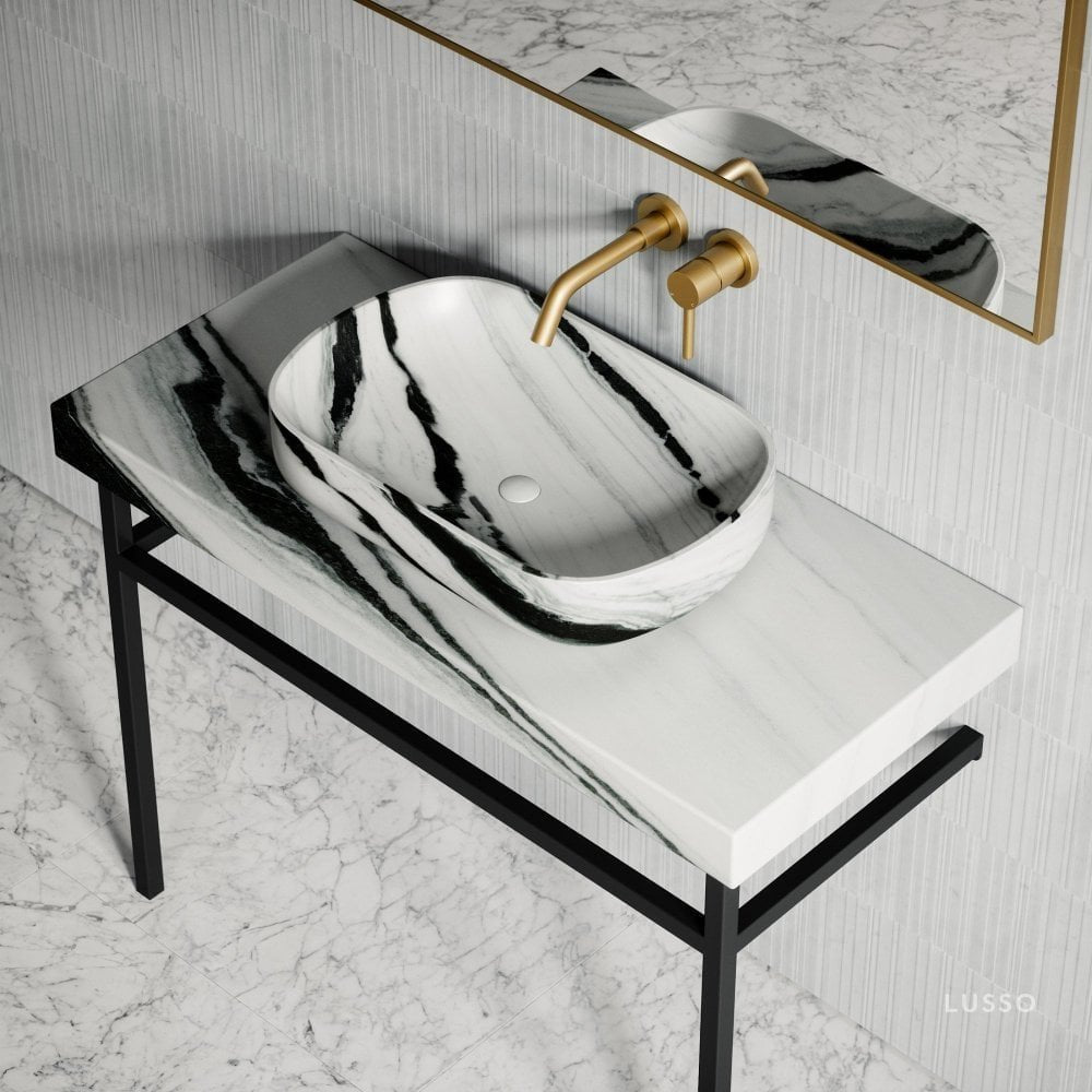 Lomazzo Panda Marble Countertop Vanity Unit 1000mm