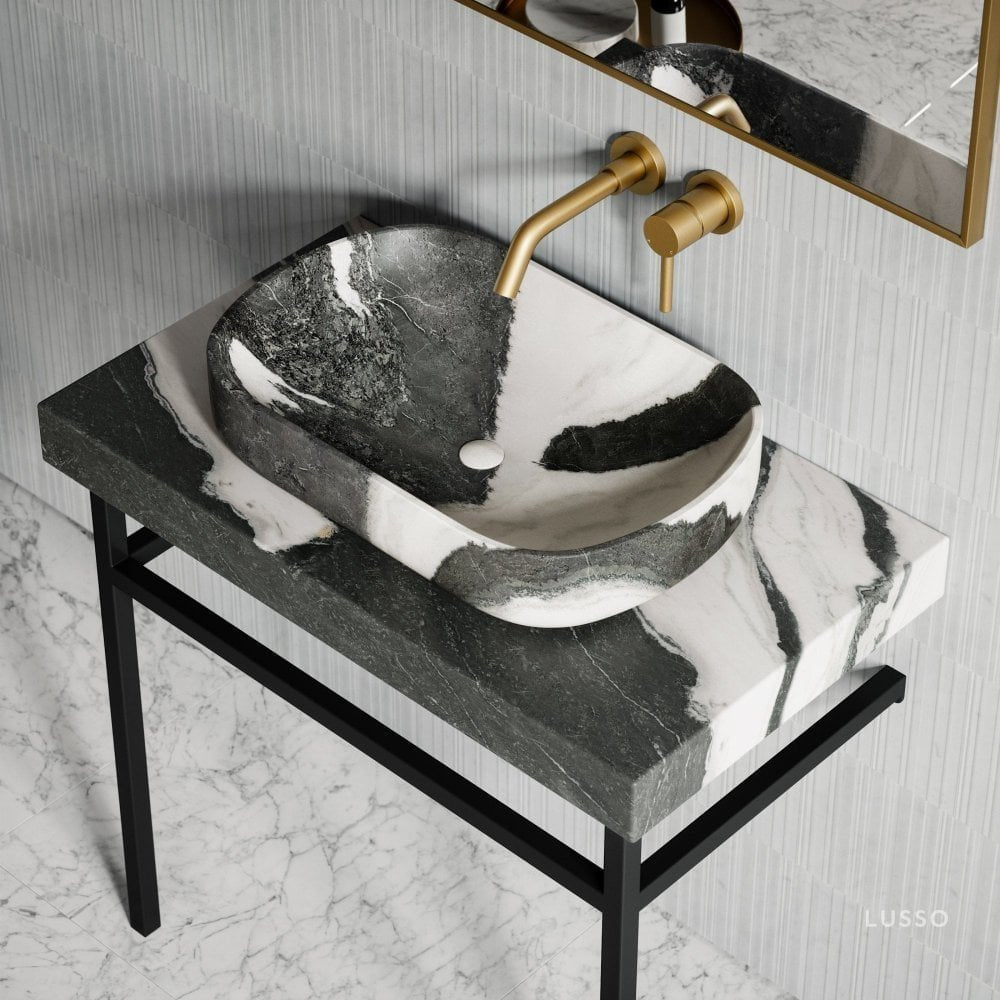 Lomazzo Panda Marble Countertop Vanity Unit 800mm