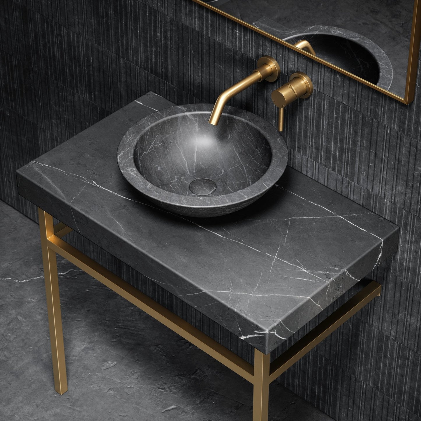 Lomazzo Pietra Grey Marble Countertop Vanity Unit 800mm