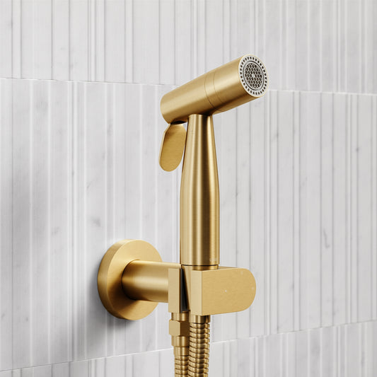 Lusso Brushed Gold Temperature Control Douche Shower Spray Kit