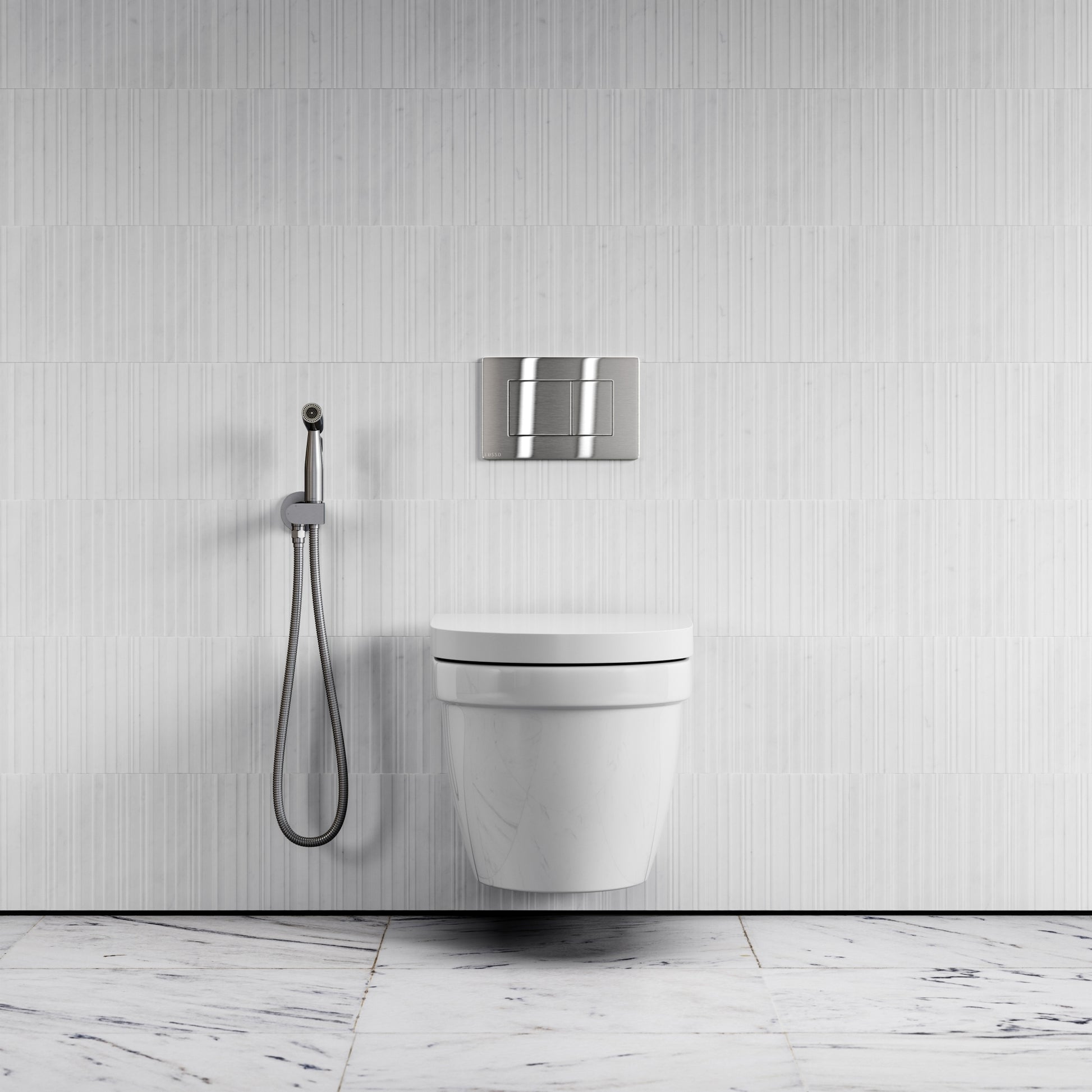 Lusso Brushed Stainless Temperature Control Douche Shower Spray Kit