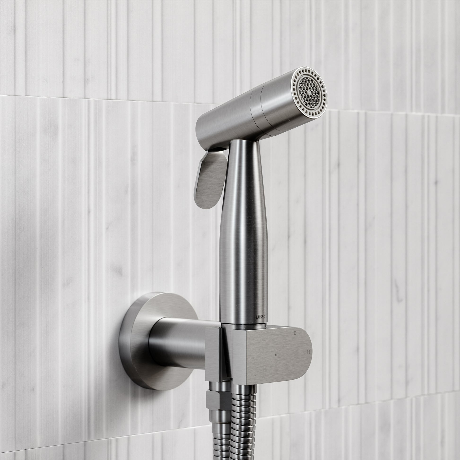 Lusso Brushed Stainless Temperature Control Douche Shower Spray Kit