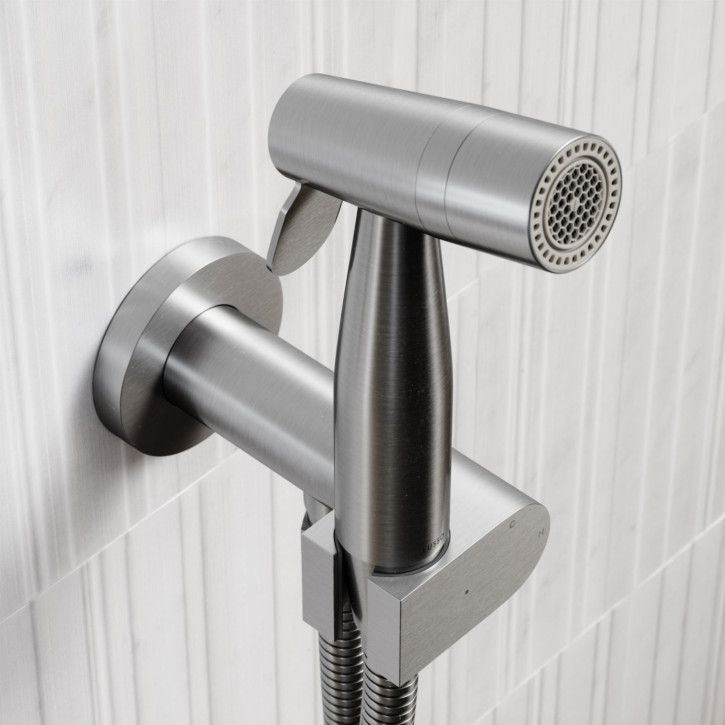 Lusso Brushed Stainless Temperature Control Douche Shower Spray Kit