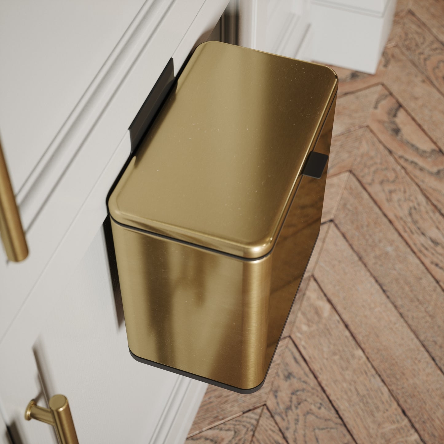 Lusso Zattura Brushed Gold 5 Litre Hanging Kitchen Cabinet Bin