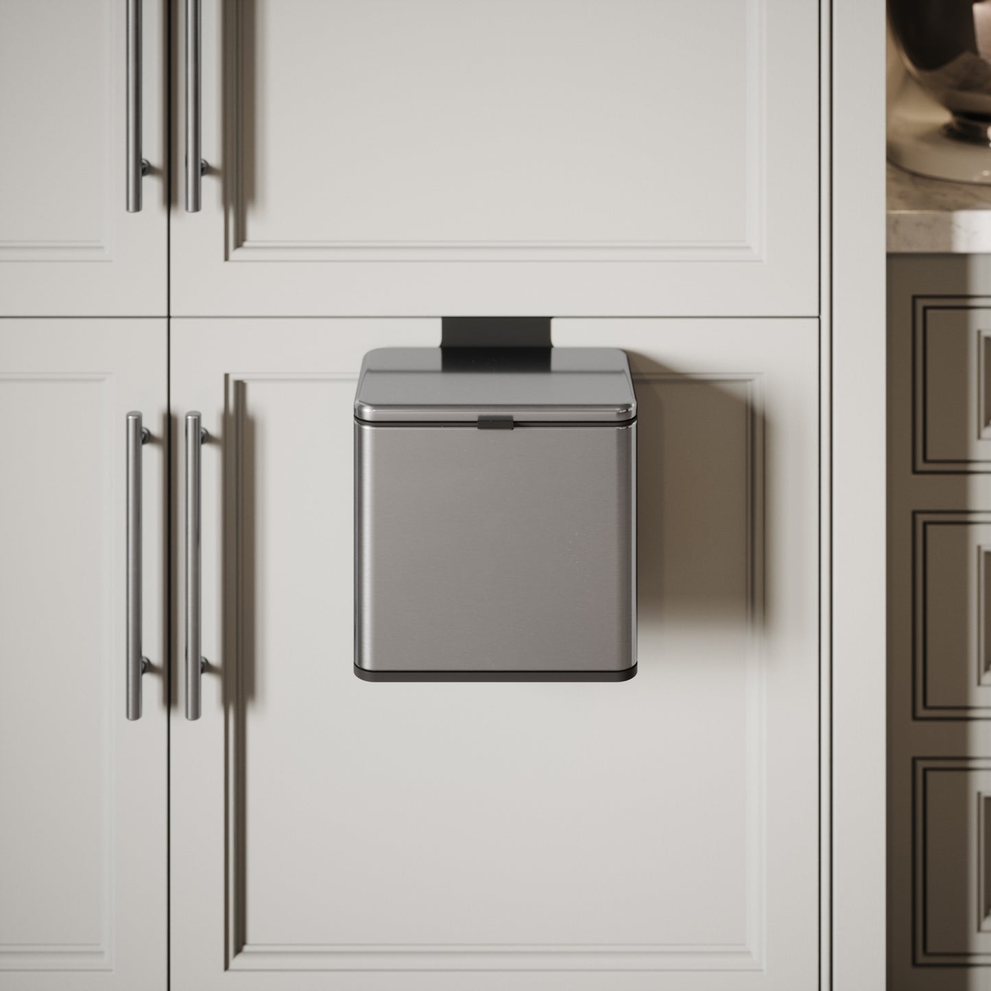 Lusso Zattura Brushed Stainless 5 Litre Hanging Kitchen Cabinet Bin