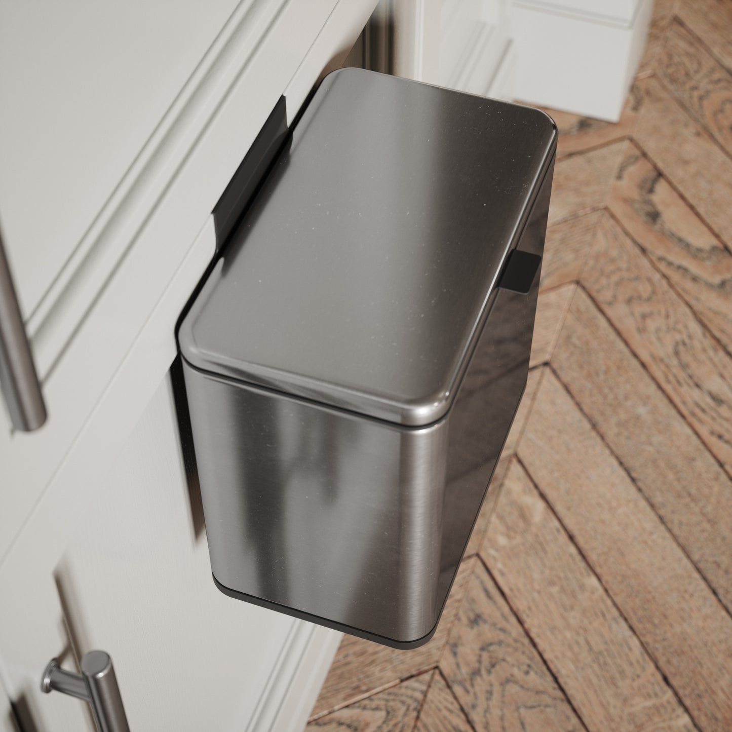 Lusso Zattura Brushed Stainless 5 Litre Hanging Kitchen Cabinet Bin