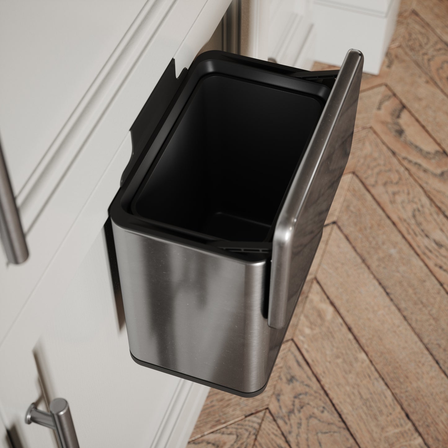Lusso Zattura Brushed Stainless 5 Litre Hanging Kitchen Cabinet Bin