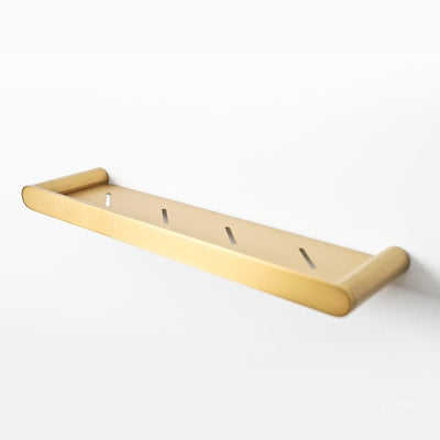 Luxe Brushed Gold Bathroom Organisers Shower Shelf