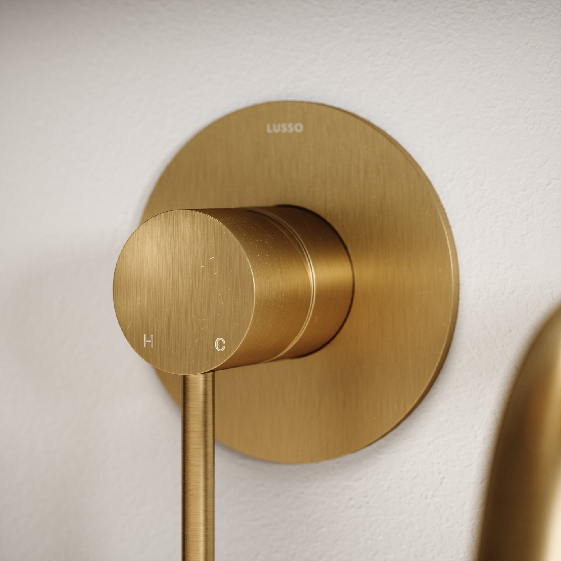Luxe Brushed Gold Wall Mounted Bath Mixer Tap