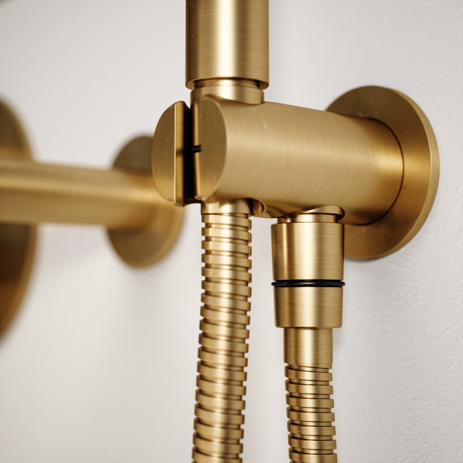 Luxe Brushed Gold Wall Mounted Bath Shower Mixer Tap