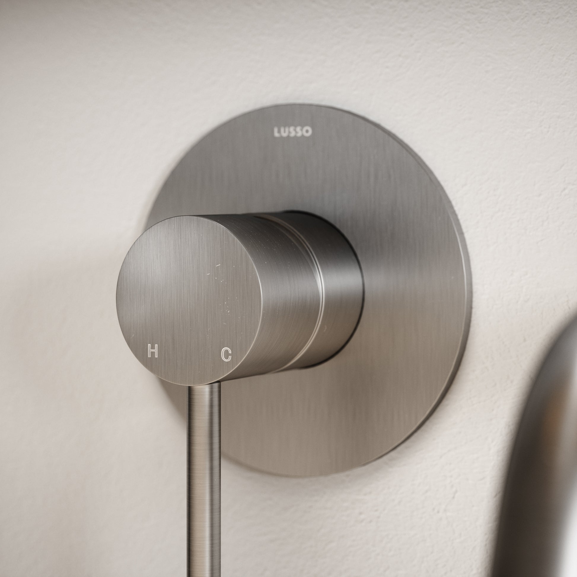 Luxe Brushed Stainless Wall Mounted Bath Mixer Tap