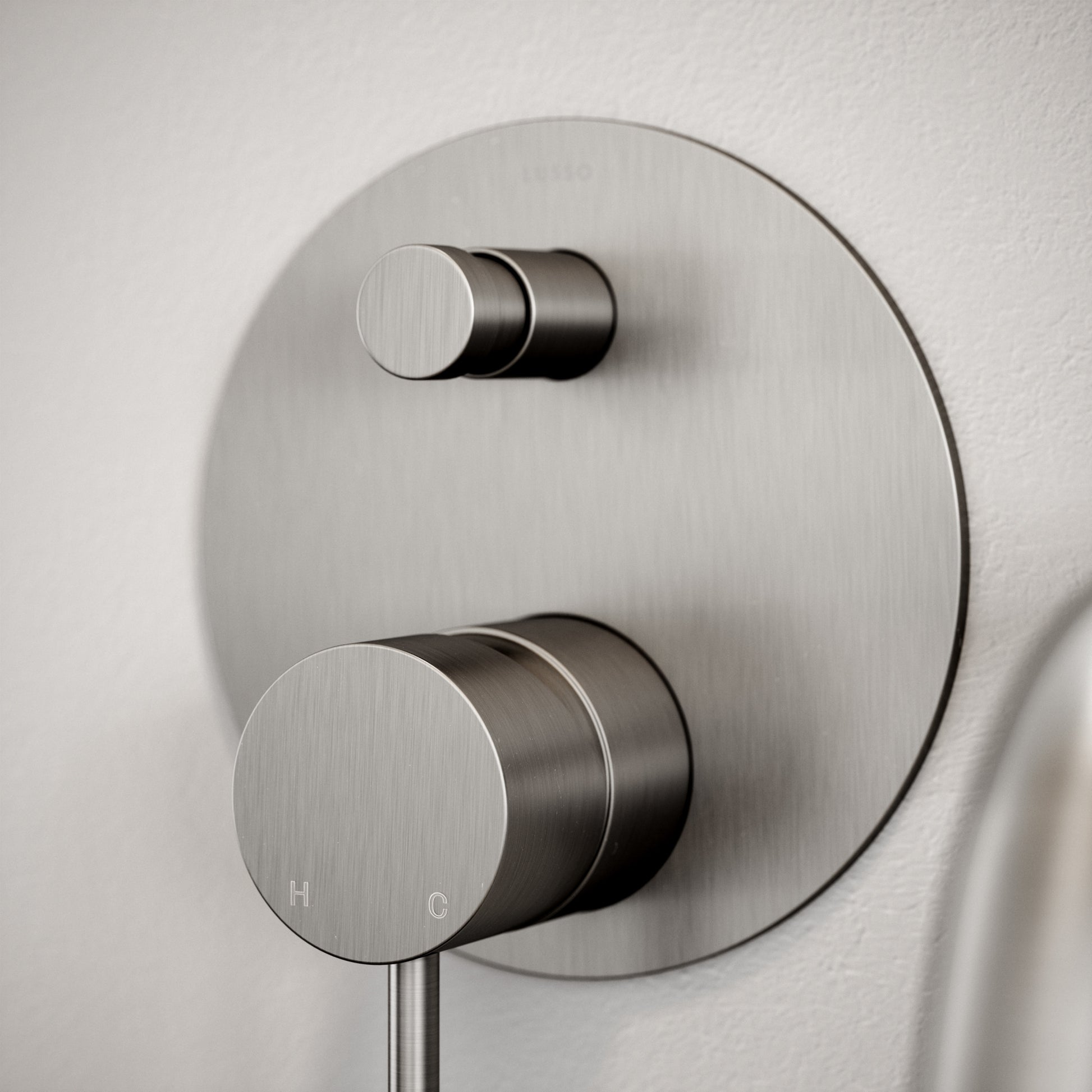 Luxe Brushed Stainless Wall Mounted Bath Shower Mixer Tap