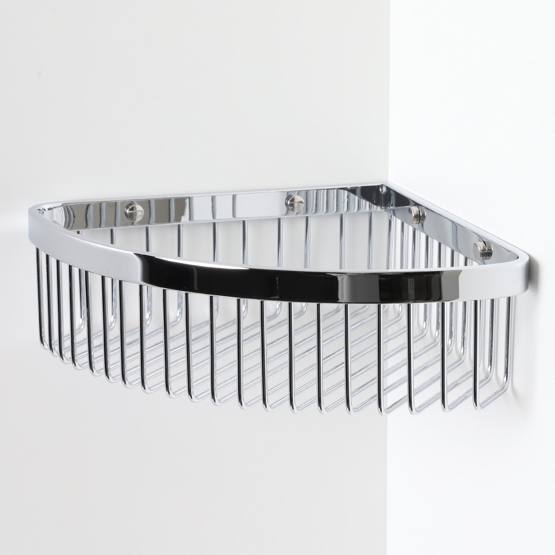 Luxe Chrome Corner Shower Storage Basket