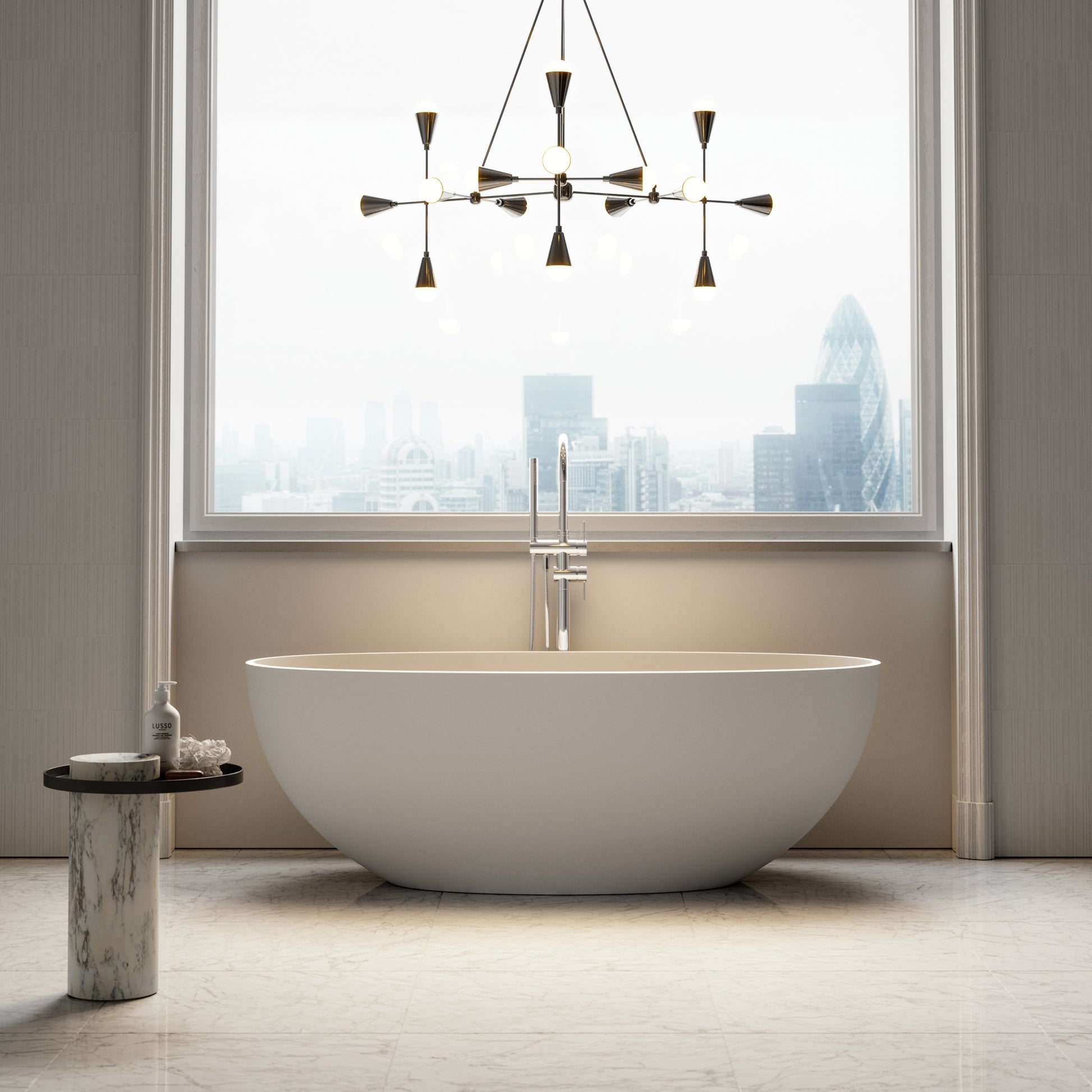 Luxe Chrome Floorstanding Bath Shower Mixer Tap