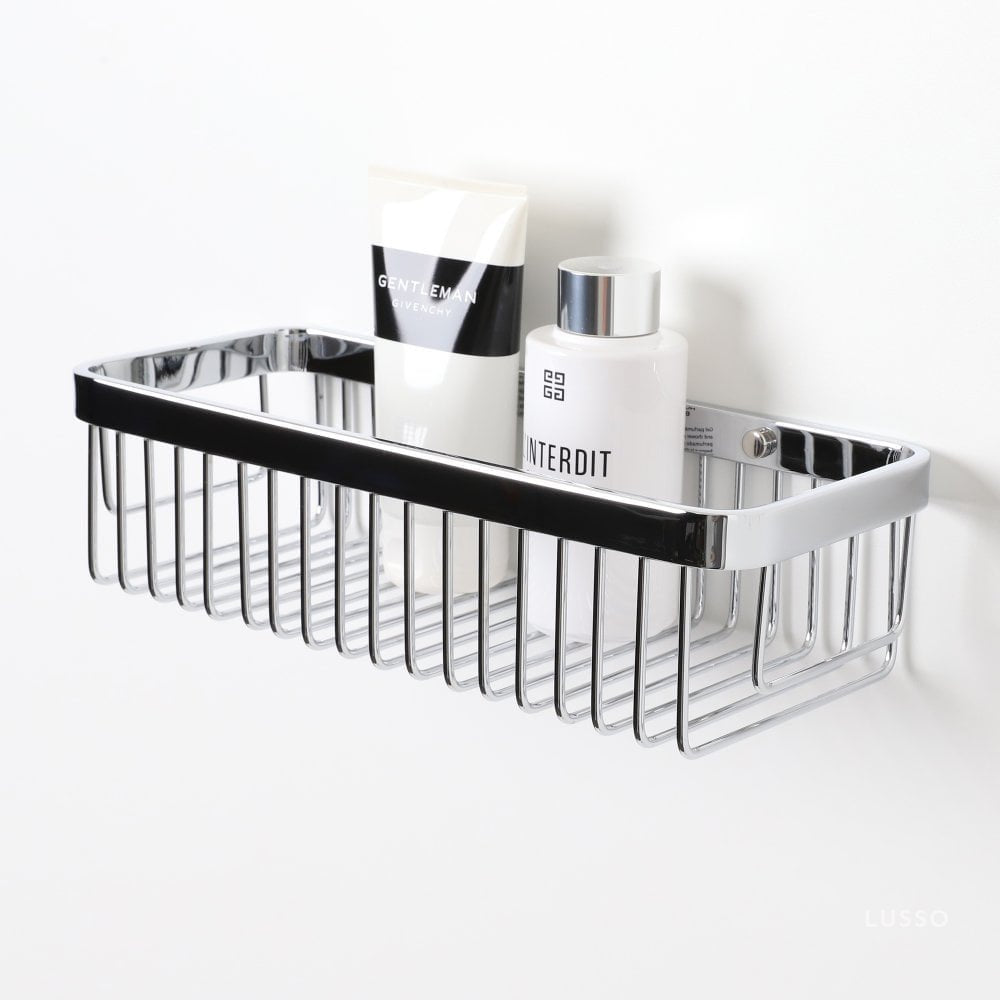 Luxe Chrome Large Shower Storage Basket