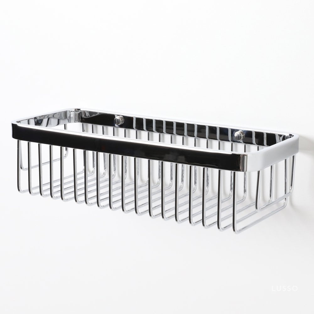 Luxe Chrome Large Shower Storage Basket