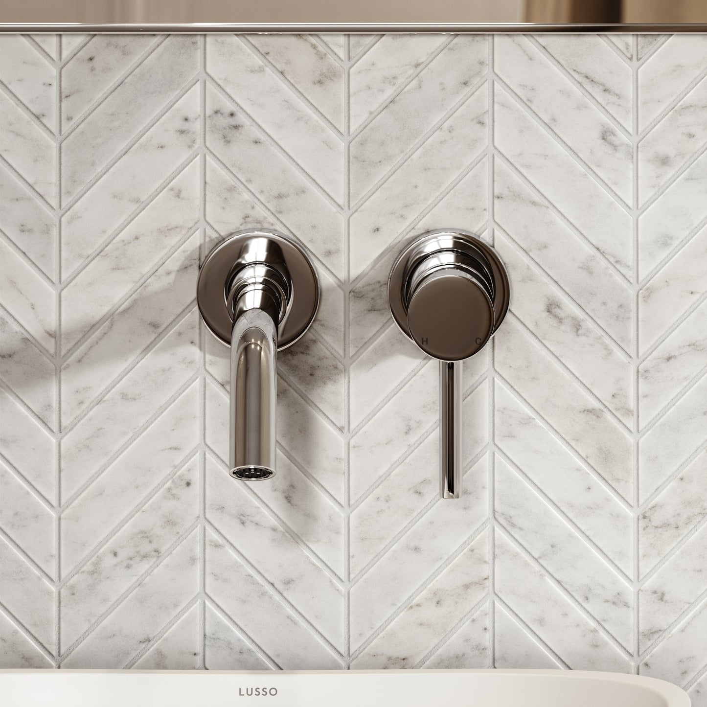 Luxe Chrome Wall Mounted Basin Mixer Tap V1