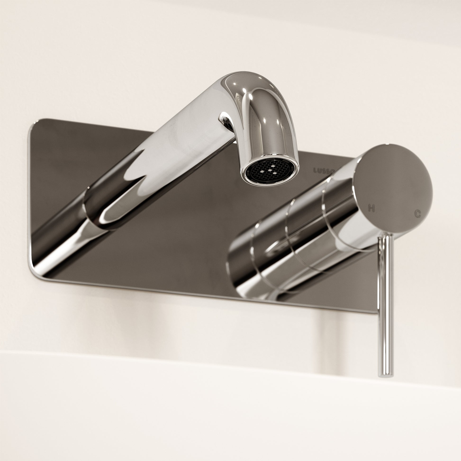 Luxe Chrome Wall Mounted Basin Mixer Tap V2