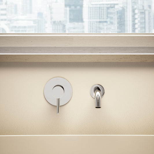 Luxe Chrome Wall Mounted Bath Mixer Tap