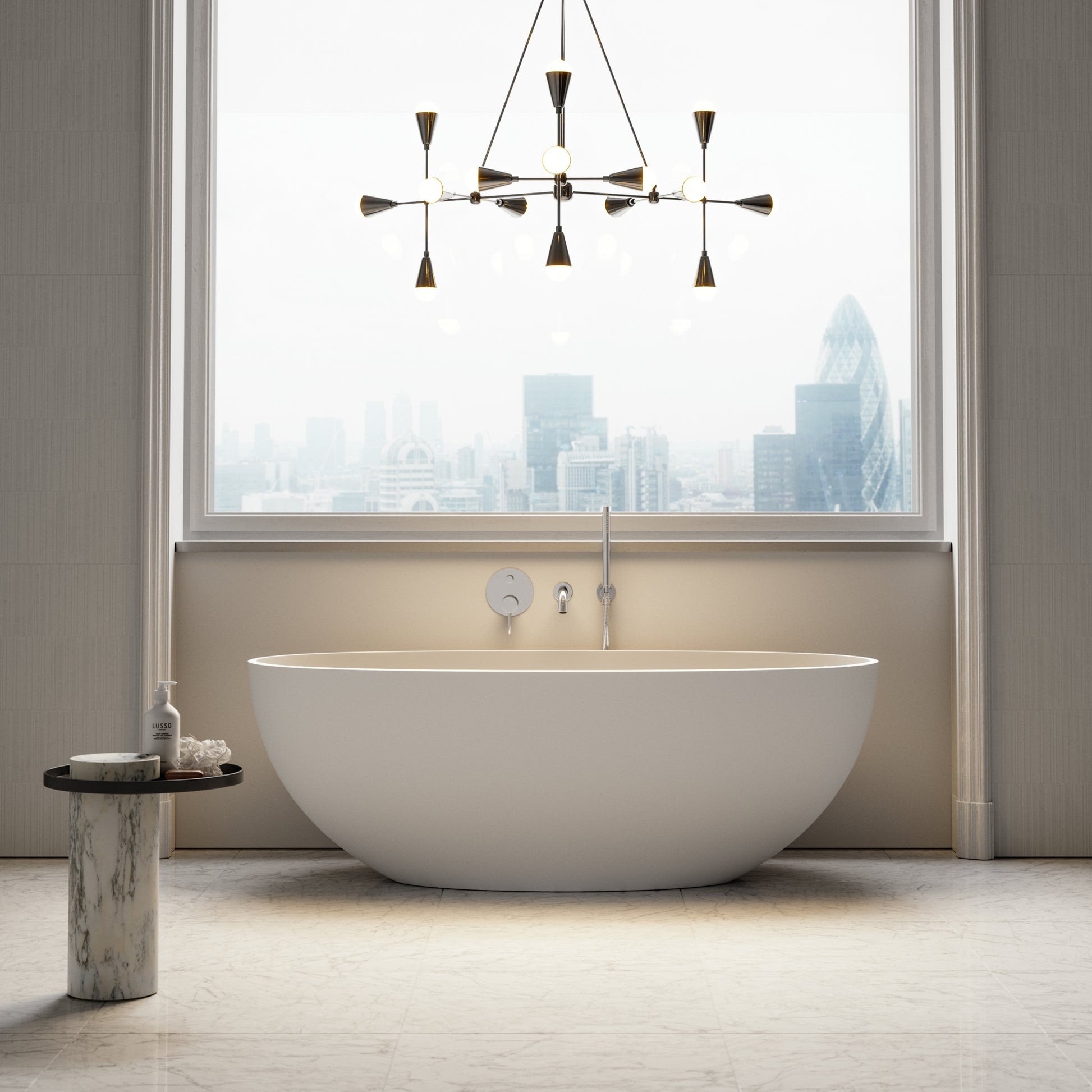 Luxe Chrome Wall Mounted Bath Shower Mixer Tap