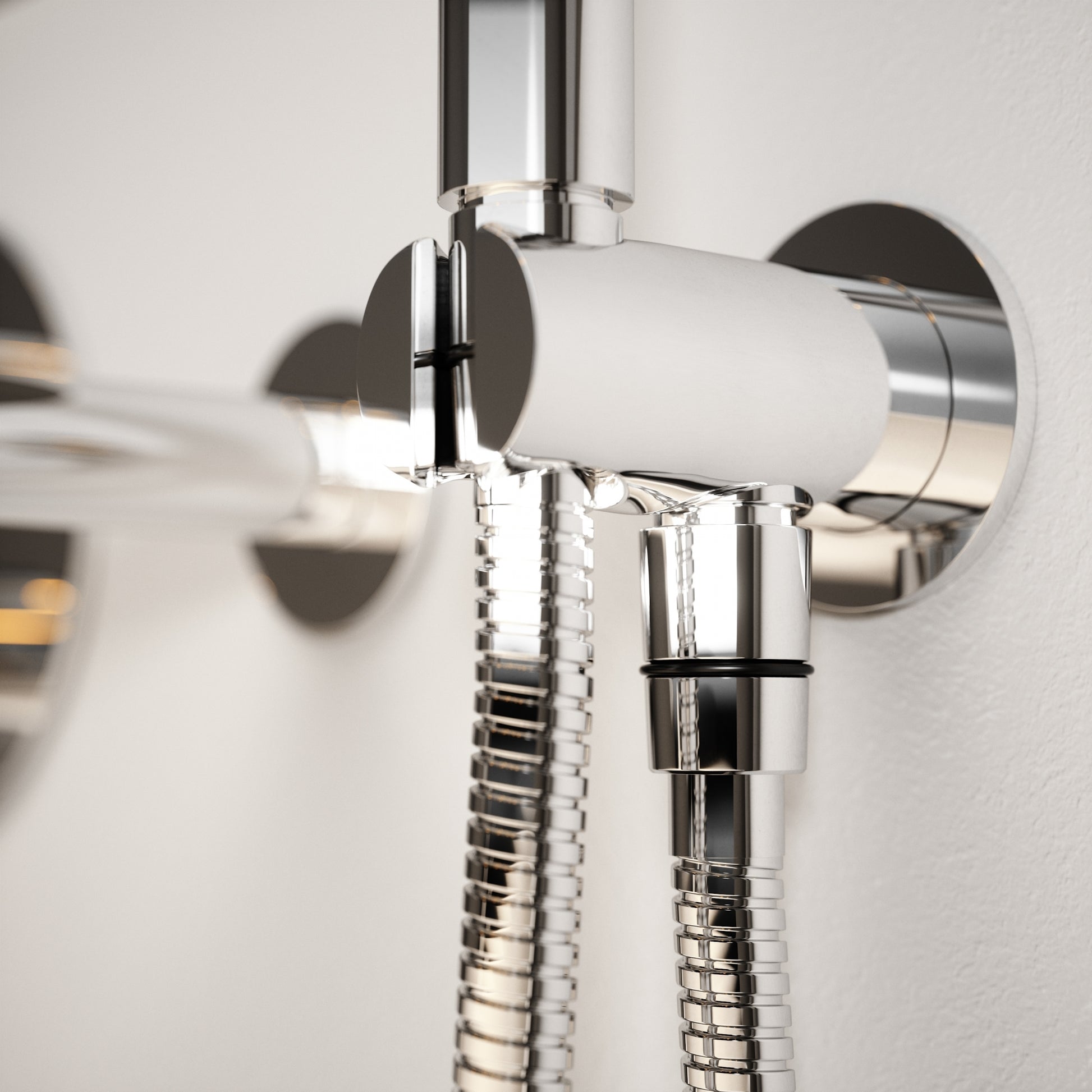 Luxe Chrome Wall Mounted Bath Shower Mixer Tap